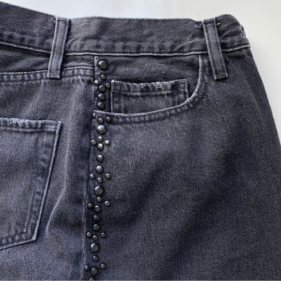 Frame Denim Studded Denim Skirt washed black gray Size 25 - Picture 7 of 10